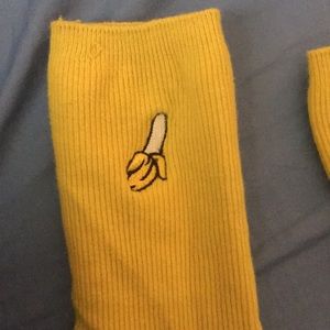 Yellow banana socks